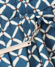 FIBGD19070 OFUON le MK(オフオン　ル　エムケー) 2WAYチャーム付き格子柄ブラウス/洗濯機で洗える/WEB限定サイズあり/セットアップ可 ブルーグリーン