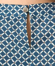 FIBGD19070 OFUON le MK(オフオン　ル　エムケー) 2WAYチャーム付き格子柄ブラウス/洗濯機で洗える/WEB限定サイズあり/セットアップ可 ブルーグリーン