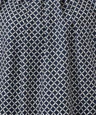 FIBGD19070 OFUON le MK(オフオン　ル　エムケー) 2WAYチャーム付き格子柄ブラウス/洗濯機で洗える/WEB限定サイズあり/セットアップ可 ブルーグリーン