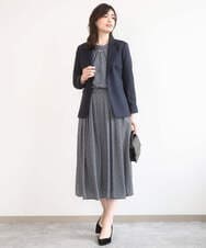 FIBGD19070 OFUON le MK(オフオン　ル　エムケー) 2WAYチャーム付き格子柄ブラウス/洗濯機で洗える/WEB限定サイズあり/セットアップ可 ブルーグリーン