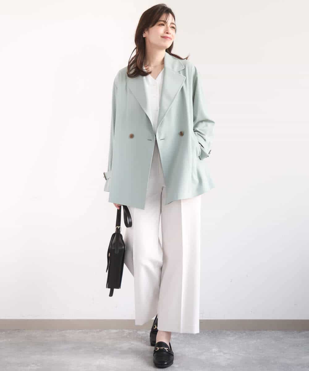 FIBGD21070 OFUON le MK(オフオン　ル　エムケー) サテンジョーゼットVネックブラウス/接触冷感/UVカット/洗える/WEB限定サイズあり ピンク