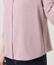 FIBGD21070 OFUON le MK(オフオン　ル　エムケー) サテンジョーゼットVネックブラウス/接触冷感/UVカット/洗える/WEB限定サイズあり ピンク