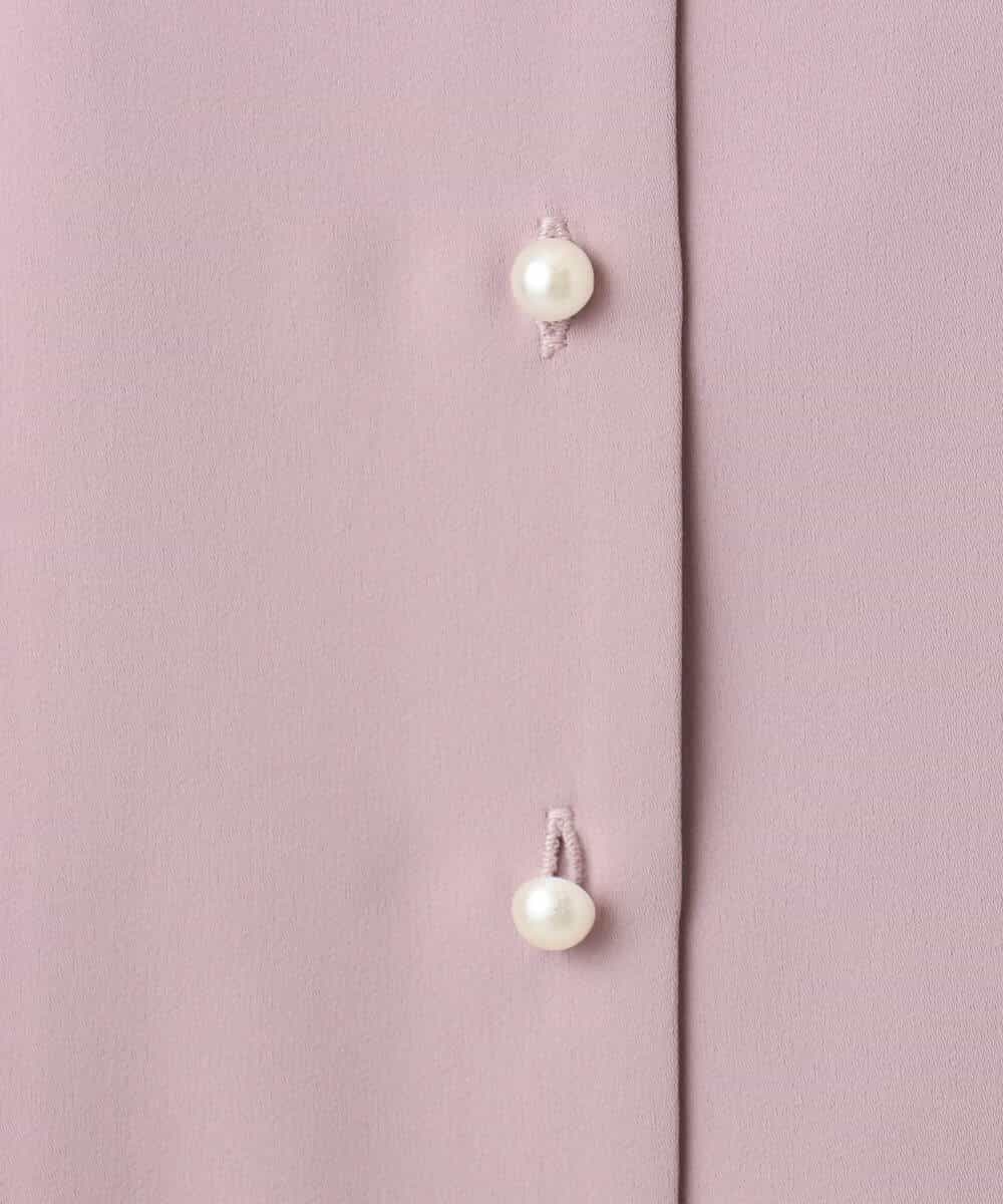 FIBGD21070 OFUON le MK(オフオン　ル　エムケー) サテンジョーゼットVネックブラウス/接触冷感/UVカット/洗える/WEB限定サイズあり ピンク