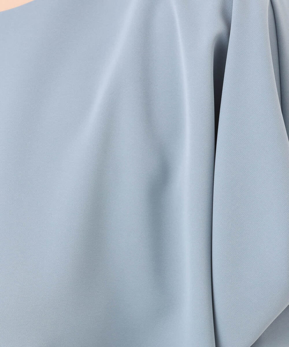 FIBGD22080 OFUON le MK(オフオン　ル　エムケー) ストレッチパール調タックブラウス/UVカット/接触冷感/洗濯機で洗える/WEB限定サイズあり ライトブルー