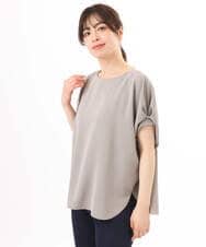 FIBGD22080 OFUON le MK(オフオン　ル　エムケー) ストレッチパール調タックブラウス/UVカット/接触冷感/洗濯機で洗える/WEB限定サイズあり ライトブルー