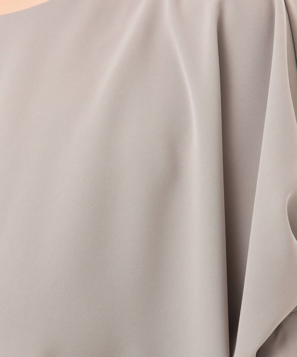 FIBGD22080 OFUON le MK(オフオン　ル　エムケー) ストレッチパール調タックブラウス/UVカット/接触冷感/洗濯機で洗える/WEB限定サイズあり ライトブルー