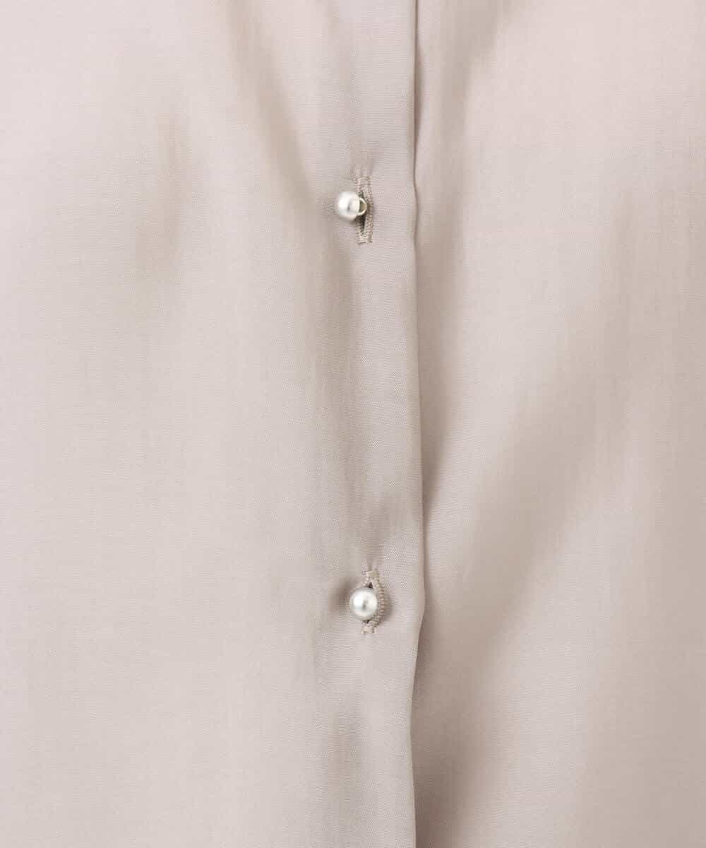 FIBGD23080 OFUON le MK(オフオン　ル　エムケー) メタル釦シアーフレンチスリーブブラウス/接触冷感/洗える/WEB限定サイズあり ライトブルー