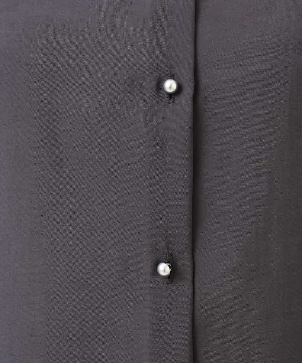 FIBGD23080 OFUON le MK(オフオン　ル　エムケー) メタル釦シアーフレンチスリーブブラウス/接触冷感/洗える/WEB限定サイズあり ライトブルー