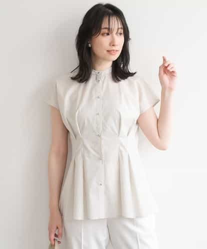 FIBGD24080 OFUON le MK ストライプローンブラウス/接触冷感/通気性/透湿性/WEB限定サイズあり