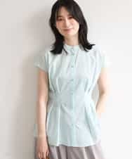 FIBGD24080 OFUON le MK(オフオン　ル　エムケー) ストライプローンブラウス/接触冷感/通気性/透湿性/WEB限定サイズあり ベージュ