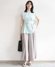 FIBGD24080 OFUON le MK(オフオン　ル　エムケー) ストライプローンブラウス/接触冷感/通気性/透湿性/WEB限定サイズあり ベージュ