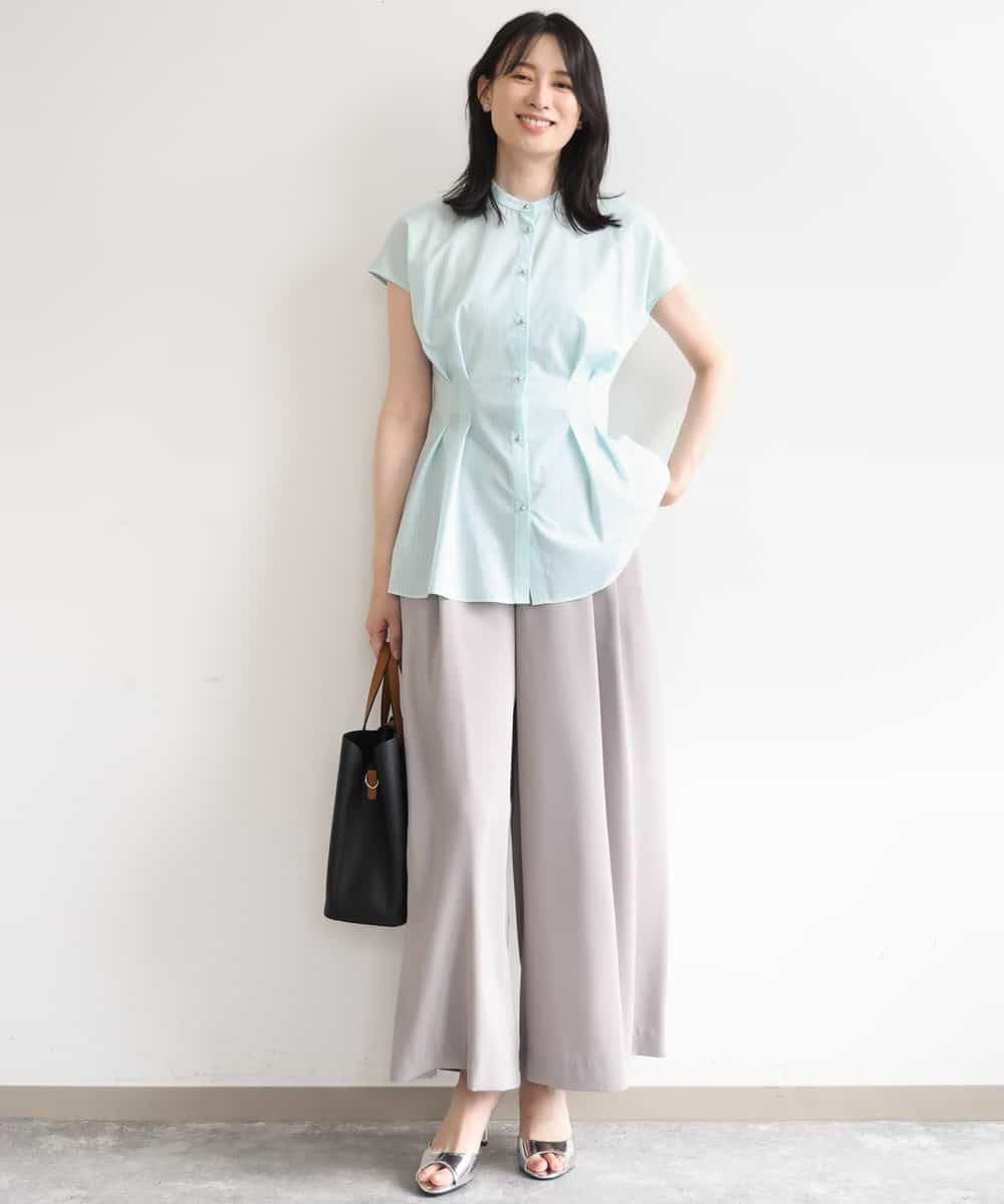 FIBGD24080 OFUON le MK(オフオン　ル　エムケー) ストライプローンブラウス/接触冷感/通気性/透湿性/WEB限定サイズあり ベージュ