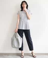 FIBGD24080 OFUON le MK(オフオン　ル　エムケー) ストライプローンブラウス/接触冷感/通気性/透湿性/WEB限定サイズあり ベージュ