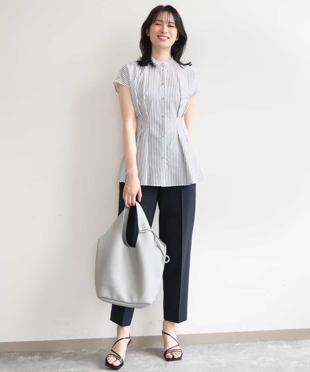 FIBGD24080 OFUON le MK(オフオン　ル　エムケー) ストライプローンブラウス/接触冷感/通気性/透湿性/WEB限定サイズあり ベージュ