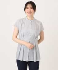 FIBGD24080 OFUON le MK(オフオン　ル　エムケー) ストライプローンブラウス/接触冷感/通気性/透湿性/WEB限定サイズあり ベージュ