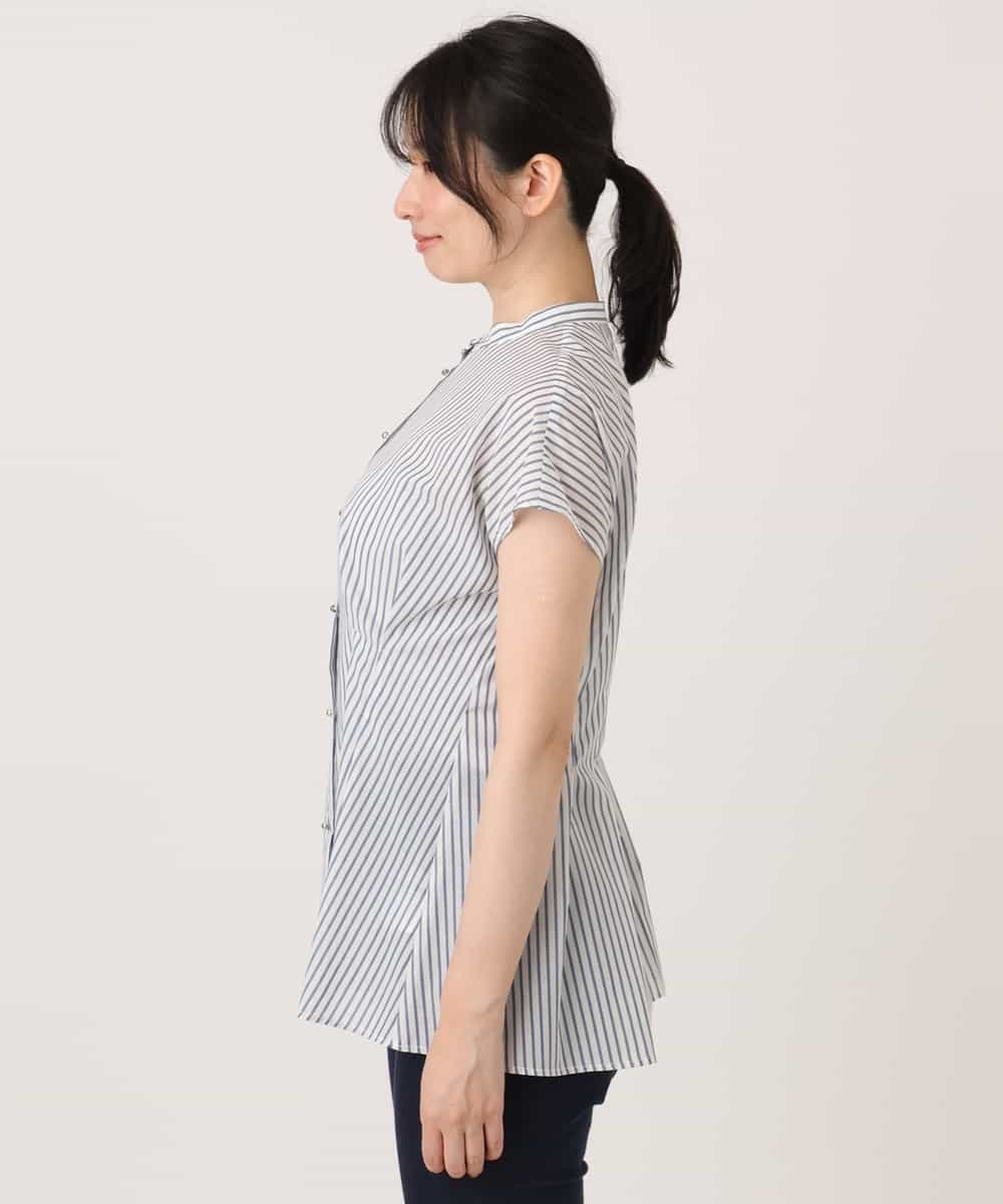 FIBGD24080 OFUON le MK(オフオン　ル　エムケー) ストライプローンブラウス/接触冷感/通気性/透湿性/WEB限定サイズあり ベージュ