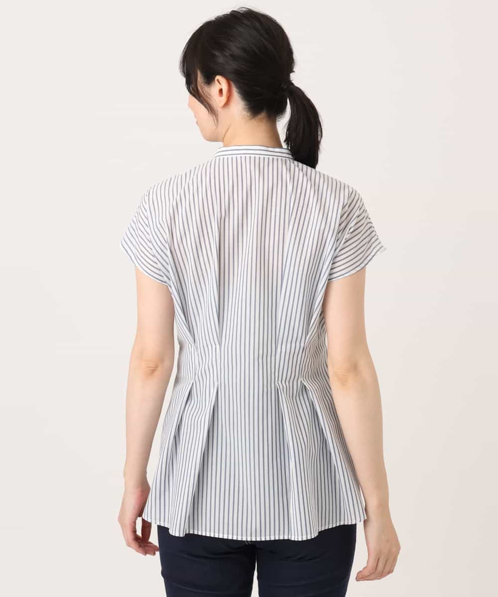 FIBGD24080 OFUON le MK(オフオン　ル　エムケー) ストライプローンブラウス/接触冷感/通気性/透湿性/WEB限定サイズあり ベージュ