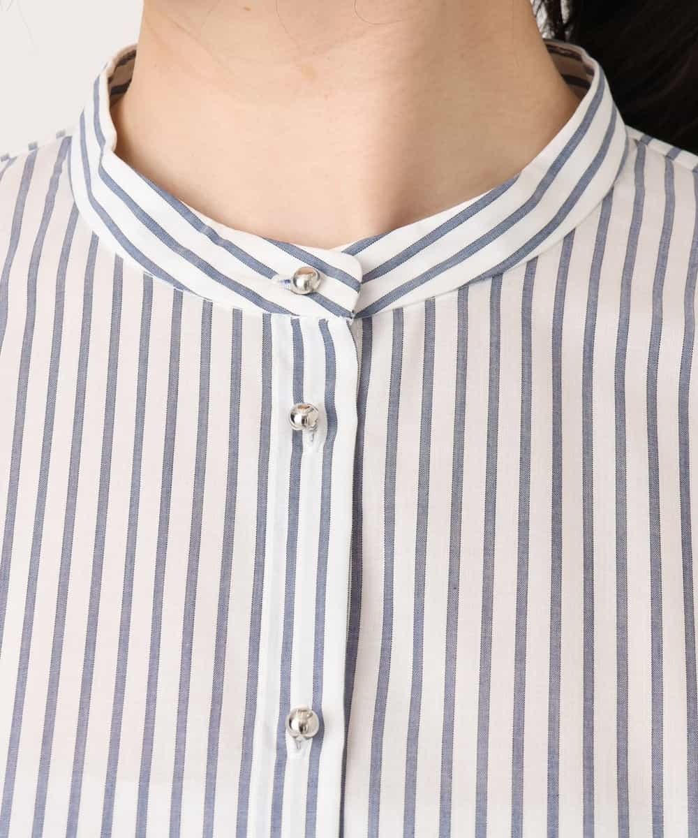 FIBGD24080 OFUON le MK(オフオン　ル　エムケー) ストライプローンブラウス/接触冷感/通気性/透湿性/WEB限定サイズあり ベージュ