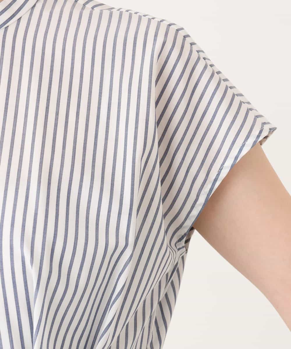 FIBGD24080 OFUON le MK(オフオン　ル　エムケー) ストライプローンブラウス/接触冷感/通気性/透湿性/WEB限定サイズあり ベージュ