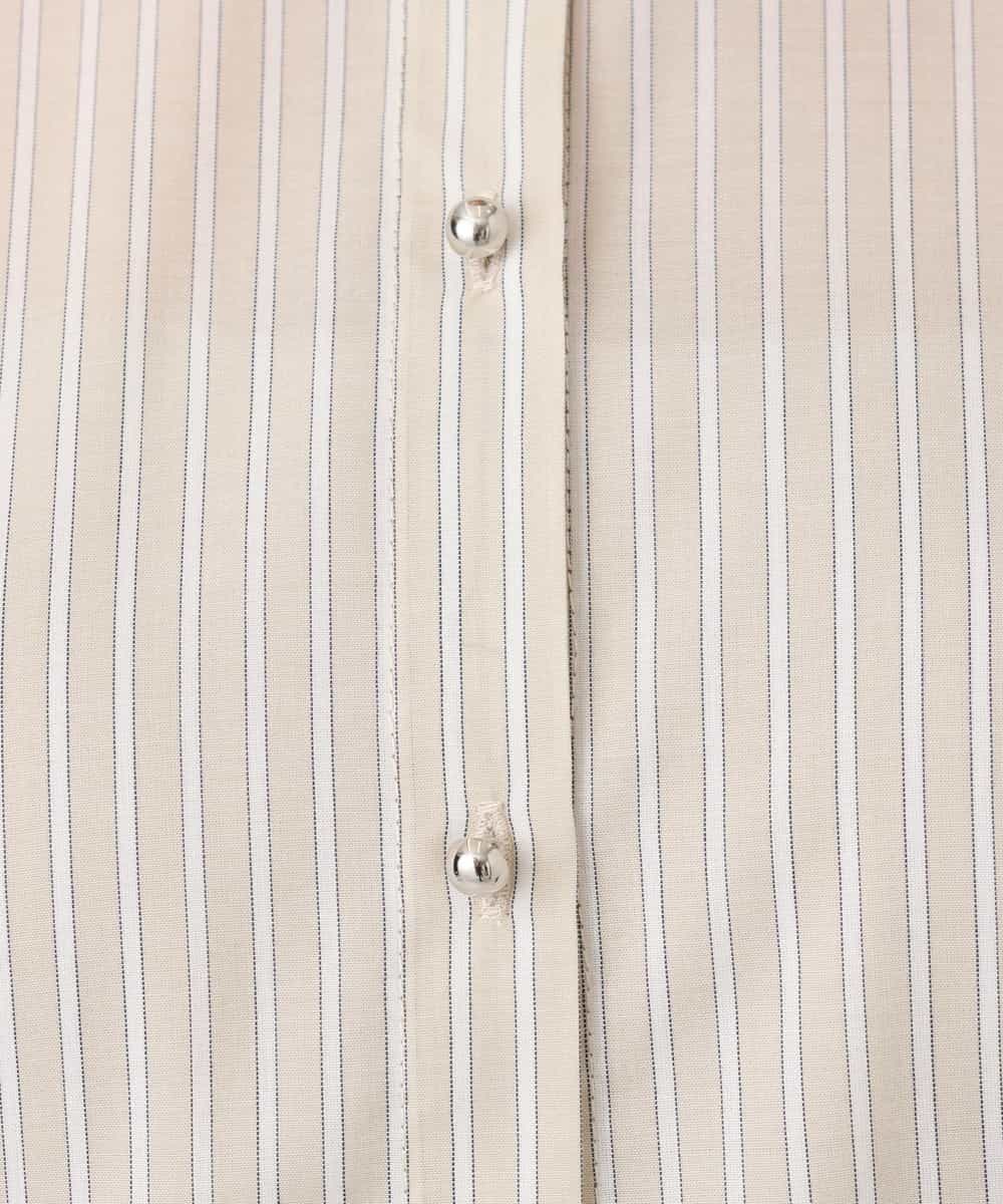 FIBGD24080 OFUON le MK(オフオン　ル　エムケー) ストライプローンブラウス/接触冷感/通気性/透湿性/WEB限定サイズあり ベージュ