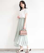 FIBGD25080 OFUON le MK(オフオン　ル　エムケー) フロントフリルVネックブラウス/UVカット/接触冷感/速乾性/洗濯機で洗える/WEB限定サイズあり ミント