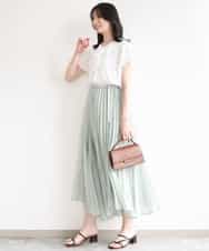 FIBGD25080 OFUON le MK(オフオン　ル　エムケー) フロントフリルVネックブラウス/UVカット/接触冷感/速乾性/洗濯機で洗える/WEB限定サイズあり ミント