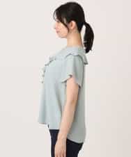 FIBGD25080 OFUON le MK(オフオン　ル　エムケー) フロントフリルVネックブラウス/UVカット/接触冷感/速乾性/洗濯機で洗える/WEB限定サイズあり ミント