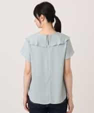 FIBGD25080 OFUON le MK(オフオン　ル　エムケー) フロントフリルVネックブラウス/UVカット/接触冷感/速乾性/洗濯機で洗える/WEB限定サイズあり ミント