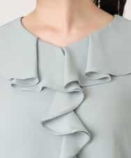 FIBGD25080 OFUON le MK(オフオン　ル　エムケー) フロントフリルVネックブラウス/UVカット/接触冷感/速乾性/洗濯機で洗える/WEB限定サイズあり ミント