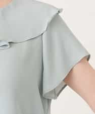 FIBGD25080 OFUON le MK(オフオン　ル　エムケー) フロントフリルVネックブラウス/UVカット/接触冷感/速乾性/洗濯機で洗える/WEB限定サイズあり ミント