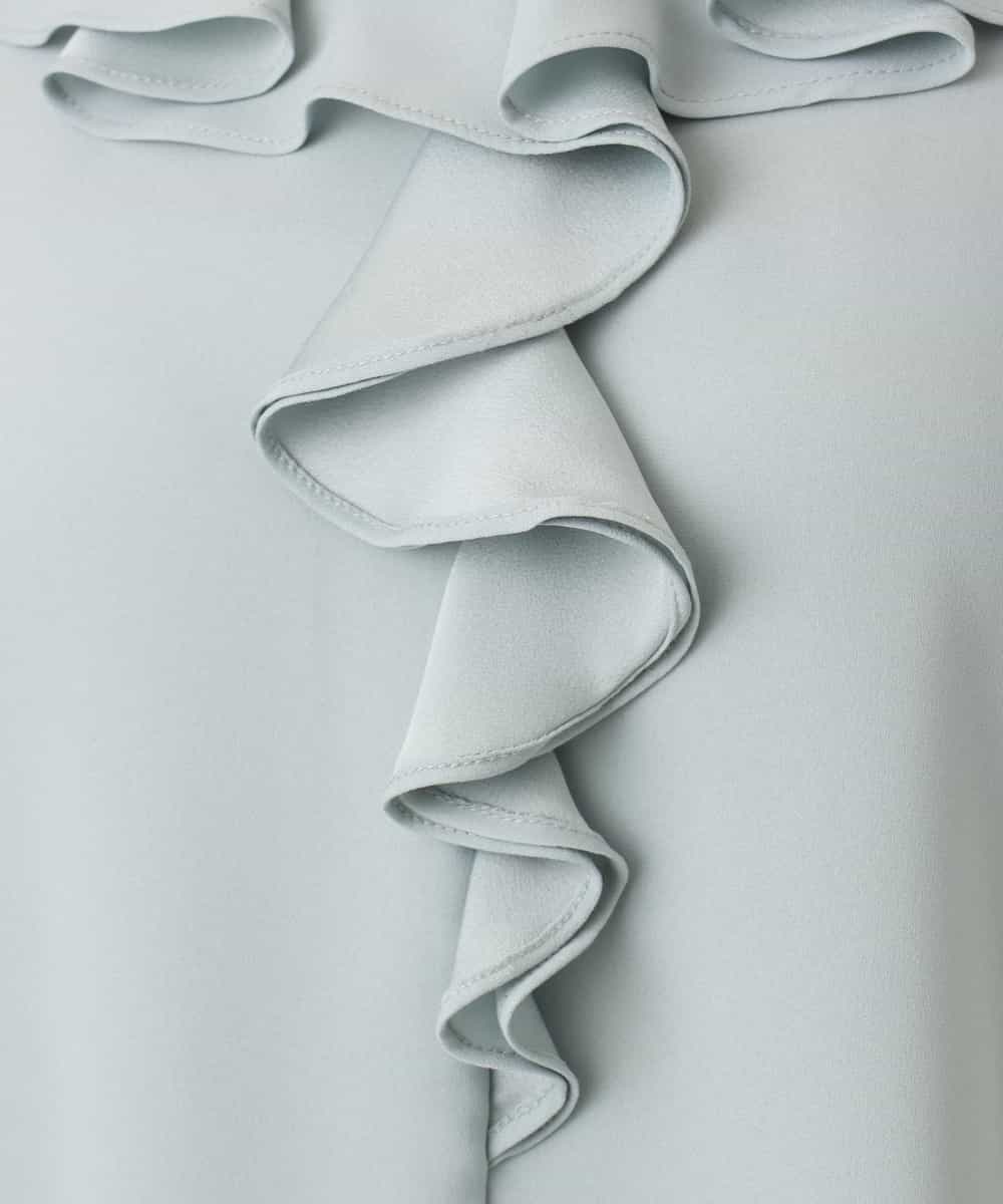 FIBGD25080 OFUON le MK(オフオン　ル　エムケー) フロントフリルVネックブラウス/UVカット/接触冷感/速乾性/洗濯機で洗える/WEB限定サイズあり ミント