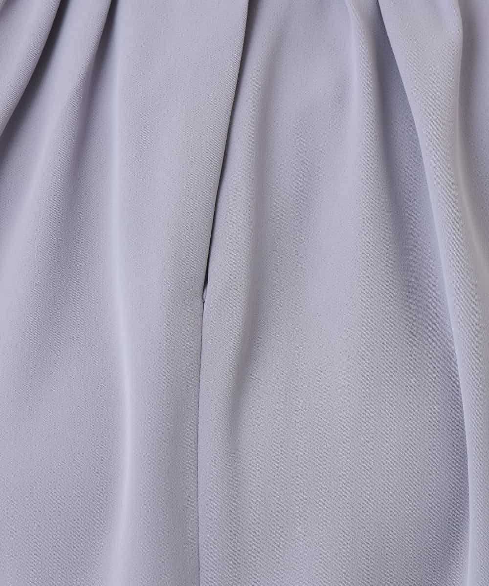 FIBHD18060 OFUON le MK(オフオン　ル　エムケー) フロントタックジョーゼットブラウス/接触冷感/UVカット/洗濯機で洗える/WEB限定サイズあり グレイッシュブルー