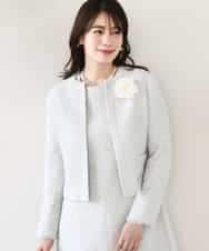 FIDFD04130 OFUON le MK(オフオン　ル　エムケー) [セットアップ対応]ツイードノーカラージャケット/WEB限定 ライトグレー