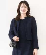 FIDFD04130 OFUON le MK(オフオン　ル　エムケー) [セットアップ対応]ツイードノーカラージャケット/WEB限定 ライトグレー