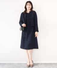 FIDFD04130 OFUON le MK(オフオン　ル　エムケー) [セットアップ対応]ツイードノーカラージャケット/WEB限定 ライトグレー