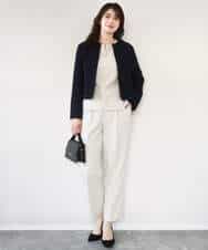 FIDFD04130 OFUON le MK(オフオン　ル　エムケー) [セットアップ対応]ツイードノーカラージャケット/WEB限定 ライトグレー