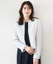 FIDFD04130 OFUON le MK(オフオン　ル　エムケー) [セットアップ対応]ツイードノーカラージャケット/WEB限定 ライトグレー