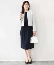 FIDFD04130 OFUON le MK(オフオン　ル　エムケー) [セットアップ対応]ツイードノーカラージャケット/WEB限定 ライトグレー