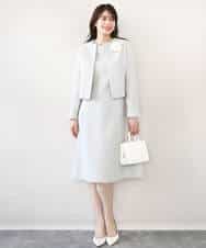 FIDFD04130 OFUON le MK(オフオン　ル　エムケー) [セットアップ対応]ツイードノーカラージャケット/WEB限定 ライトグレー