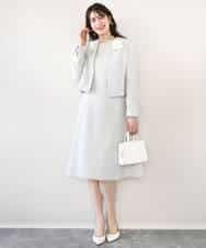 FIDFD04130 OFUON le MK(オフオン　ル　エムケー) [セットアップ対応]ツイードノーカラージャケット/WEB限定 ライトグレー