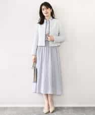 FIDFD04130 OFUON le MK(オフオン　ル　エムケー) [セットアップ対応]ツイードノーカラージャケット/WEB限定 ライトグレー