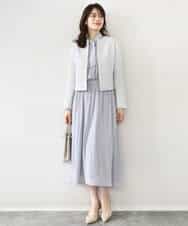 FIDFD04130 OFUON le MK(オフオン　ル　エムケー) [セットアップ対応]ツイードノーカラージャケット/WEB限定 ライトグレー