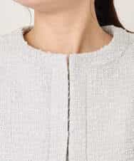 FIDFD04130 OFUON le MK(オフオン　ル　エムケー) [セットアップ対応]ツイードノーカラージャケット/WEB限定 ライトグレー