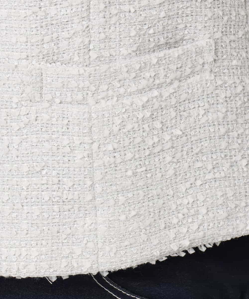 FIDFD04130 OFUON le MK(オフオン　ル　エムケー) [セットアップ対応]ツイードノーカラージャケット/WEB限定 ライトグレー