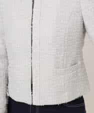 FIDFD04130 OFUON le MK(オフオン　ル　エムケー) [セットアップ対応]ツイードノーカラージャケット/WEB限定 ライトグレー