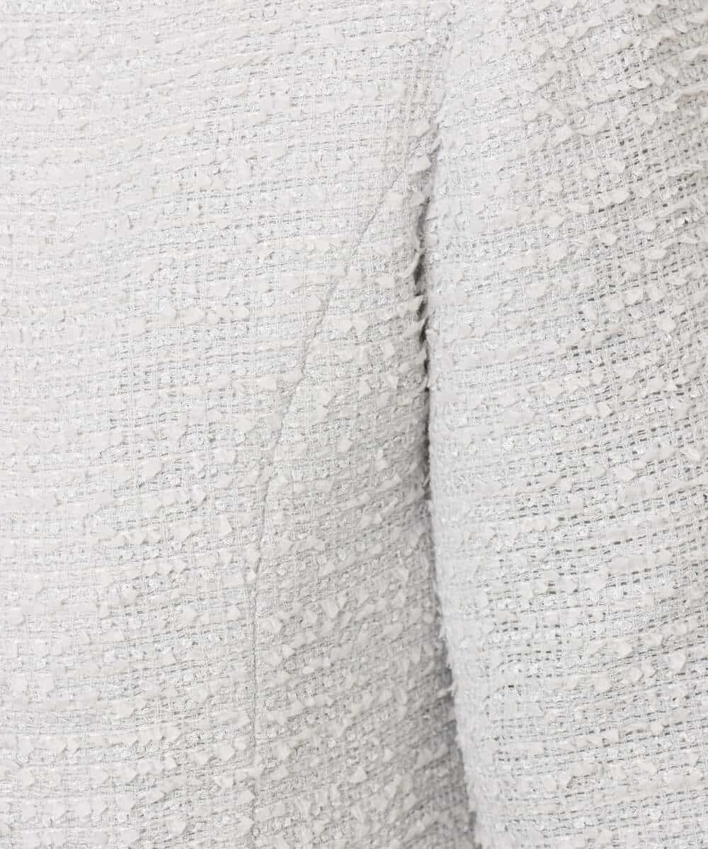 FIDFD04130 OFUON le MK(オフオン　ル　エムケー) [セットアップ対応]ツイードノーカラージャケット/WEB限定 ライトグレー