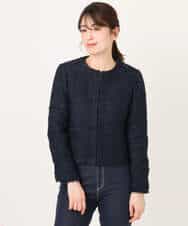 FIDFD04130 OFUON le MK(オフオン　ル　エムケー) [セットアップ対応]ツイードノーカラージャケット/WEB限定 ライトグレー