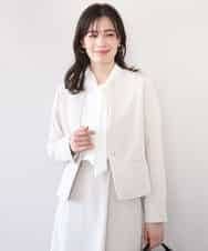 FIDFD10130 OFUON le MK(オフオン　ル　エムケー) [セットアップ対応]ライトラブルクロス カラーレスジャケット/洗える/WEB限定サイズあり ベージュ