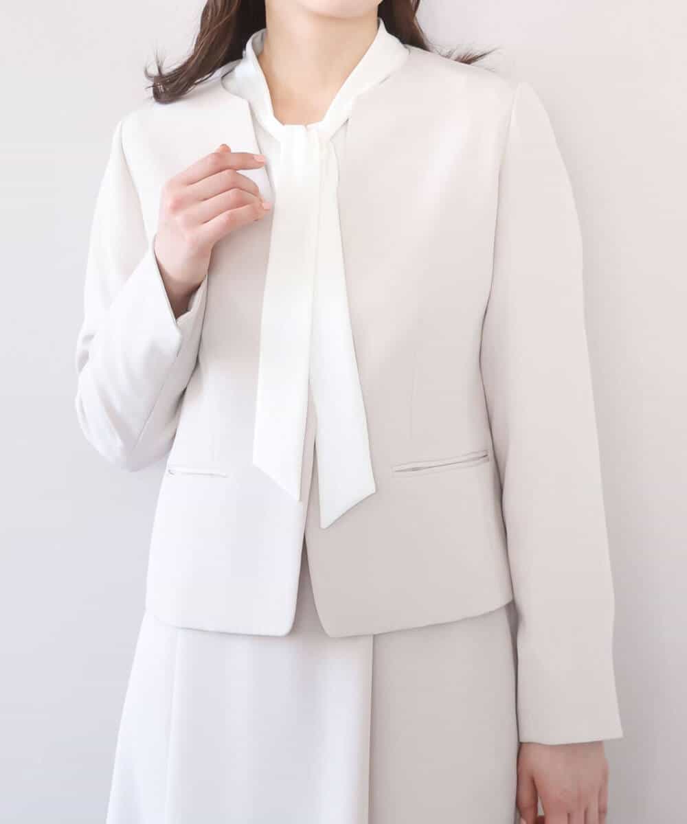 FIDFD10130 OFUON le MK(オフオン　ル　エムケー) [セットアップ対応]ライトラブルクロス カラーレスジャケット/洗える/WEB限定サイズあり ベージュ