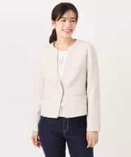 FIDFD10130 OFUON le MK(オフオン　ル　エムケー) [セットアップ対応]ライトラブルクロス カラーレスジャケット/洗える/WEB限定サイズあり ベージュ